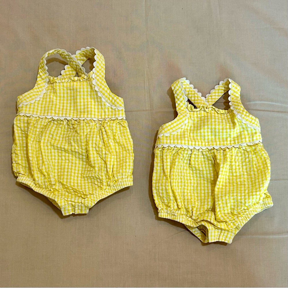 Yellow Gingham Seersucker Bubbles